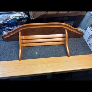 Wooden Wall-Mounted Plate Rack - Honey Brown